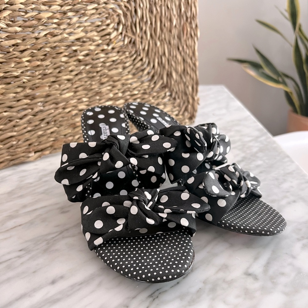 Black and White Polkadot Heels